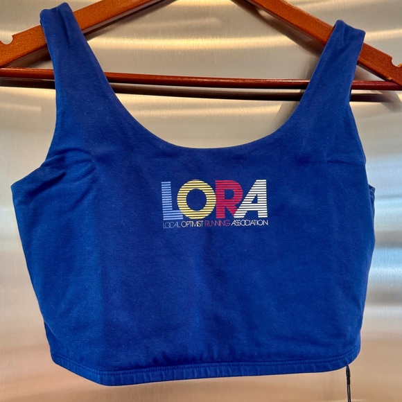 NWT MadHappy Local Optimist Run Club Top Biker Athletic Tank in Starry Blue Navy - Picture 6 of 16